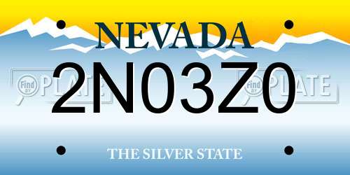 2N03Z0 Nevada License Plate