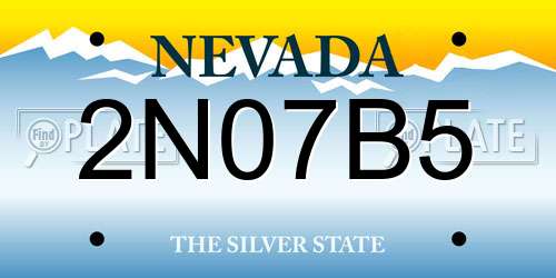 2N07B5 Nevada License Plate