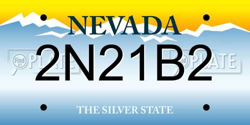 2N21B2 Nevada License Plate