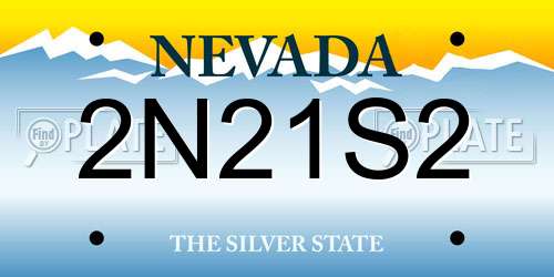 2N21S2 Nevada License Plate