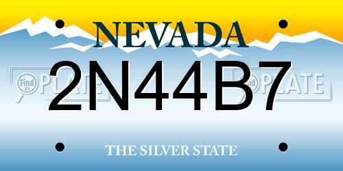 2N44B7 Nevada License Plate