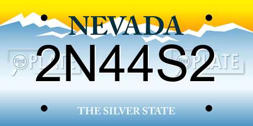 2N44S2 Nevada License Plate