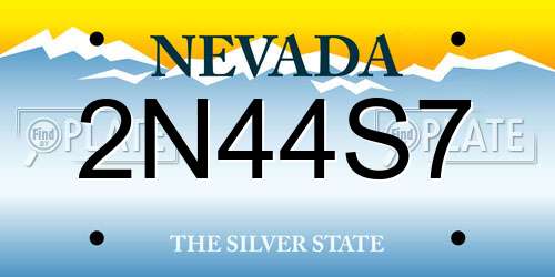 2N44S7 Nevada License Plate