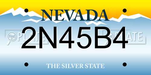 2N45B4 Nevada License Plate