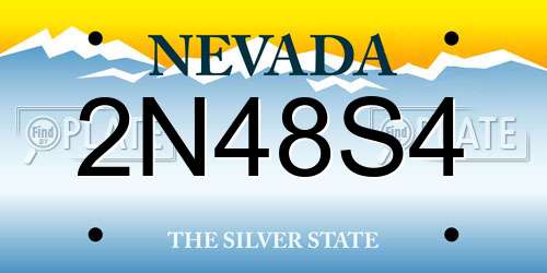 2N48S4 Nevada License Plate