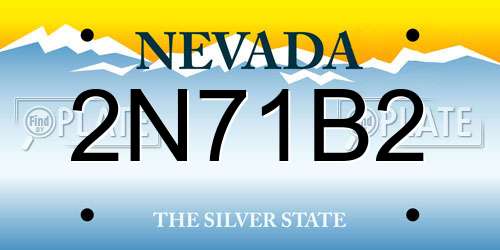 2N71B2 Nevada License Plate