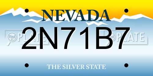 2N71B7 Nevada License Plate