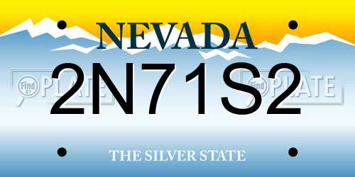 2N71S2 Nevada License Plate