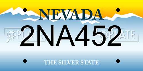2NA452 Nevada License Plate
