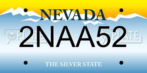 2NAA52 Nevada License Plate