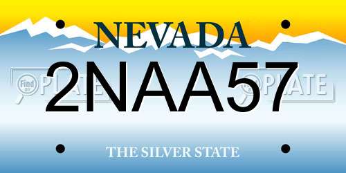 2NAA57 Nevada License Plate