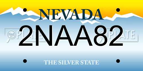 2NAA82 Nevada License Plate