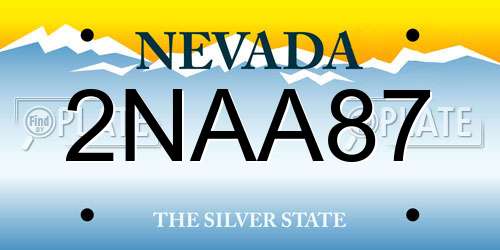 2NAA87 Nevada License Plate