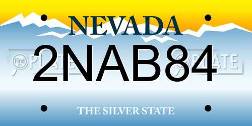 2NAB84 Nevada License Plate