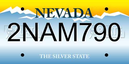 2NAM790 Nevada License Plate