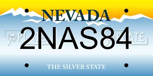 2NAS84 Nevada License Plate