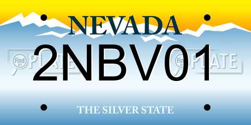 2NBV01 Nevada License Plate