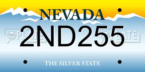 2ND255 Nevada License Plate