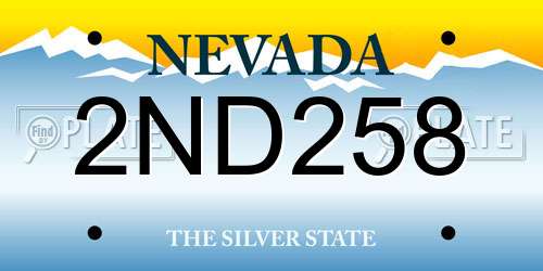 2ND258 Nevada License Plate