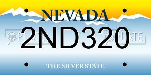 2ND320 Nevada License Plate