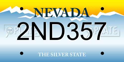 2ND357 Nevada License Plate