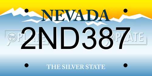 2ND387 Nevada License Plate