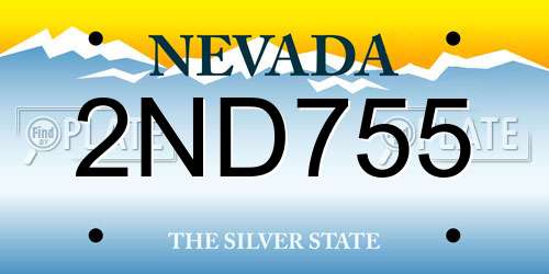 2ND755 Nevada License Plate