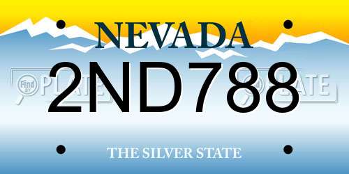 2ND788 Nevada License Plate