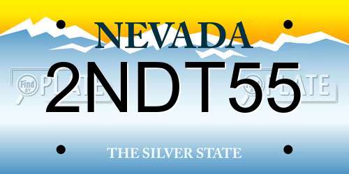 2NDT55 Nevada License Plate