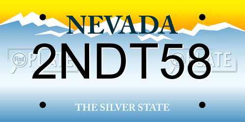 2NDT58 Nevada License Plate