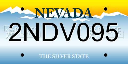 2NDV095 Nevada License Plate
