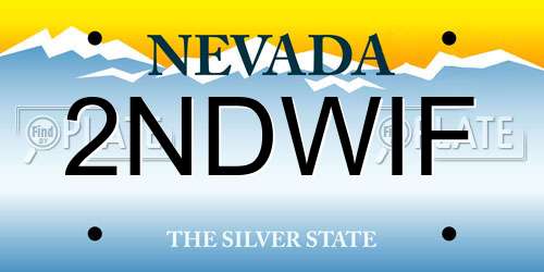 2NDWIF Nevada License Plate