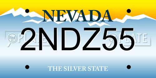 2NDZ55 Nevada License Plate