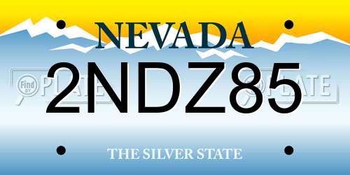 2NDZ85 Nevada License Plate