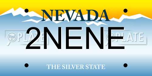 2NENE Nevada License Plate
