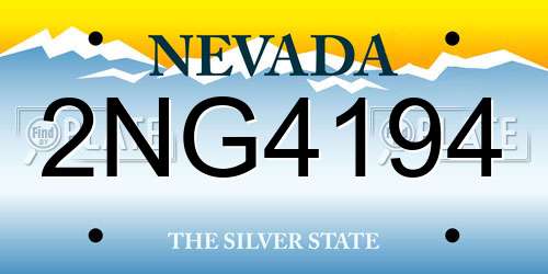 2NG4194 Nevada License Plate