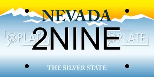 2NINE Nevada License Plate