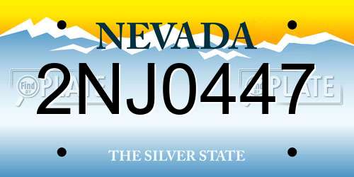 2NJ0447 Nevada License Plate