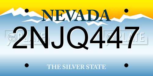 2NJQ447 Nevada License Plate
