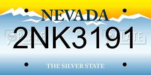 2NK3191 Nevada License Plate