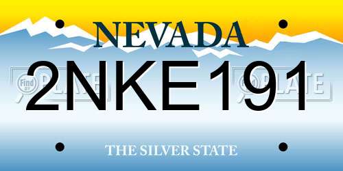 2NKE191 Nevada License Plate
