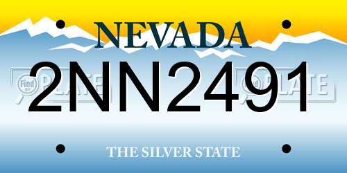2NN2491 Nevada License Plate