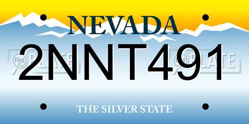 2NNT491 Nevada License Plate