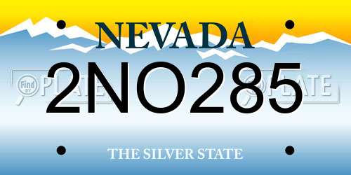2NO285 Nevada License Plate