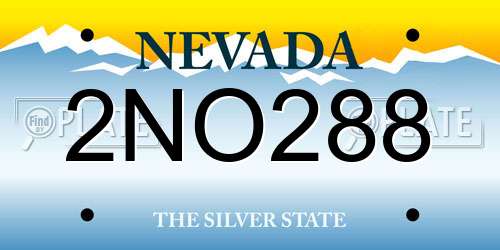 2NO288 Nevada License Plate