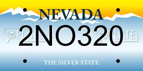 2NO320 Nevada License Plate