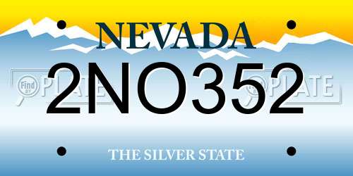 2NO352 Nevada License Plate