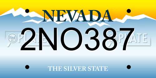 2NO387 Nevada License Plate