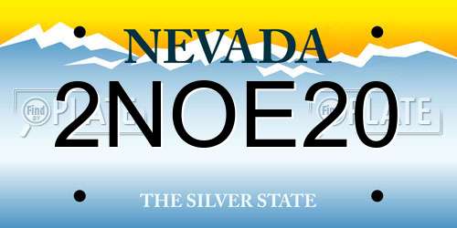 2NOE20 Nevada License Plate