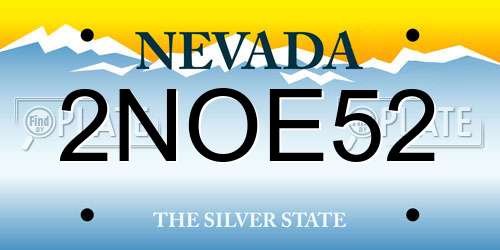 2NOE52 Nevada License Plate